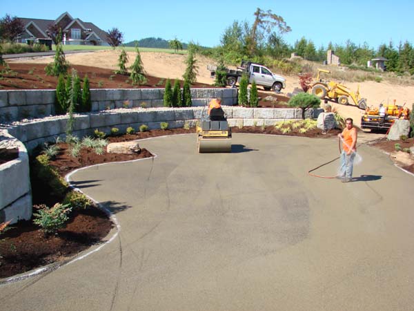 concrete wall parking lot