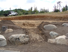 before retaining wall construction